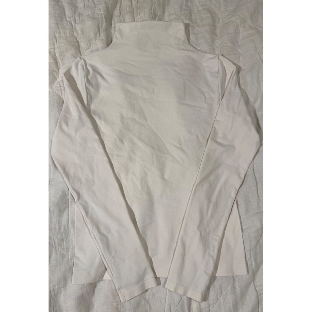 Ann Taylor White Long Sleeve Turtleneck Top Size XS/S Nylon Spandex Stretch